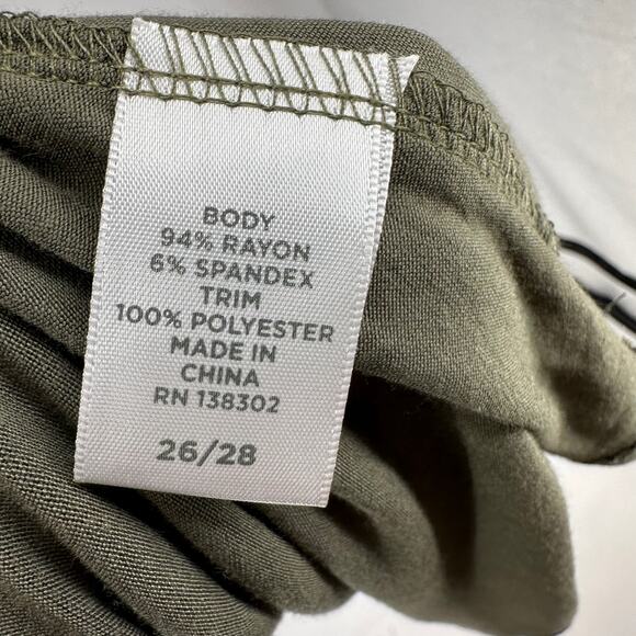 Avenue Cardigan Jacket Green Womens Size 26/28 Open Front Draped Lace Trim NWT - Picture 5 of 10